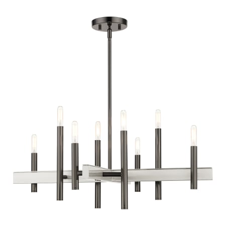 Livex Lighting Denmark 8 Light 28" Wide Chandelier Black Chrome