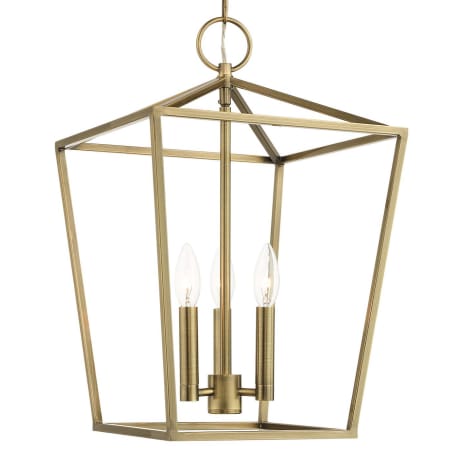 Livex Lighting Devonshire 3 Light 13" Wide Candle Style Chandelier Antique Brass