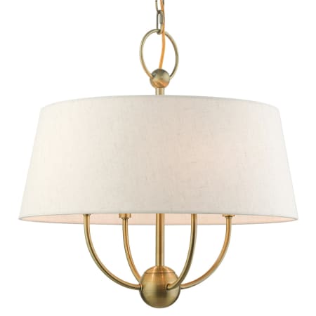 Livex Lighting Cartwright 4 Light 18" Wide Drum Chandelier Antique Brass