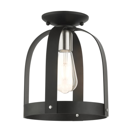 Livex Lighting Stoneridge 9" Wide Semi-Flush Ceiling Fixture Textured Black