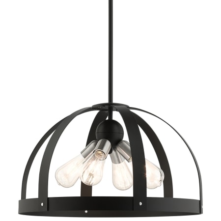 Livex Lighting Stoneridge 4 Light 20" Wide Pendant Textured Black