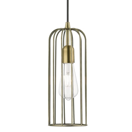 Livex Lighting Glenbrook 5" Wide Mini Pendant Antique Brass