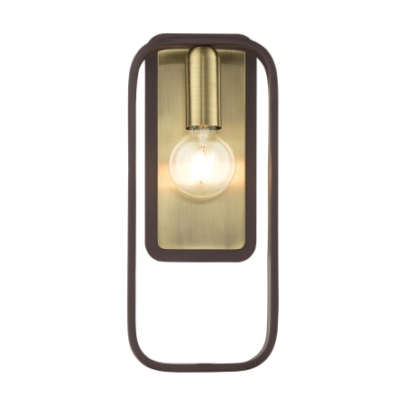 Livex Lighting Bergamo 16" Tall Wall Sconce Bronze with Antique Brass Accents