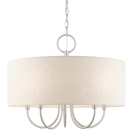 Livex Lighting Blossom 5 Light 22" Wide Drum Chandelier Brushed Nickel