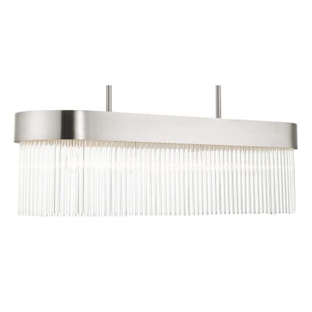 Livex Lighting Norwich 4 Light 36" Wide Crystal Linear Chandelier Brushed Nickel
