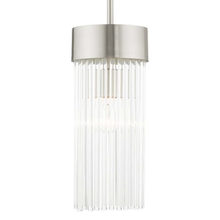 Livex Lighting Norwich Single Light 7" Wide Crystal Mini Pendant Brushed Nickel