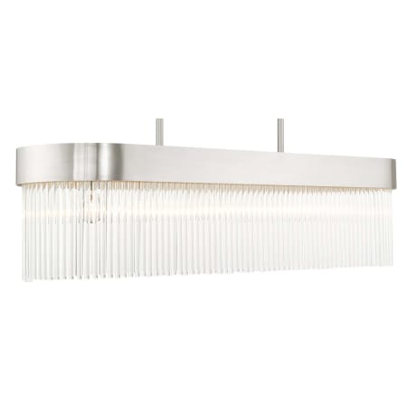 Livex Lighting Norwich 6 Light 42" Wide Crystal Linear Chandelier Brushed Nickel
