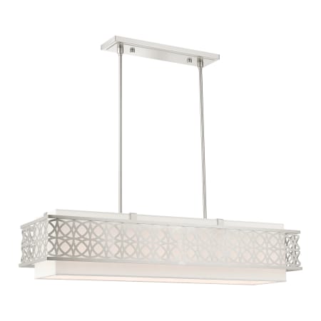 Livex Lighting Calinda 6 Light 40" Wide Linear Chandelier Brushed Nickel