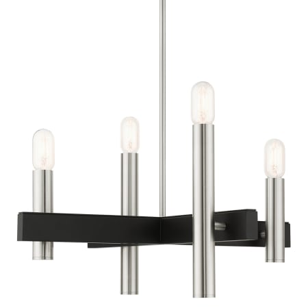 Livex Lighting Helsinki 4 Light 24" Wide Chandelier Brushed Nickel