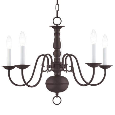 Livex Lighting Williamsburgh 5 Light 24" Wide Chandelier Bronze