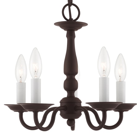 Livex Lighting Williamsburg Convertible 5 Light Single Tier Chandelier / Semi Flush Ceiling Mount Bronze