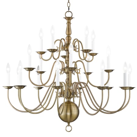 Livex Lighting Williamsburgh 20 Light 36" Wide Chandelier Antique Brass