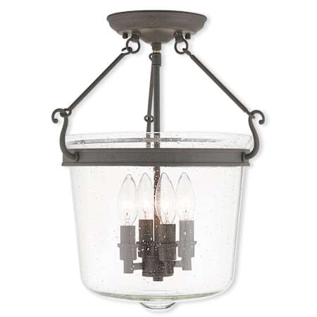 Livex Lighting Winchester 4 Light Semi Flush Ceiling Fixture Bronze