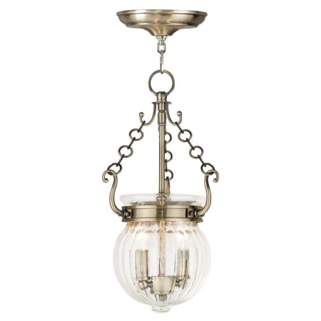 Livex Lighting Everett 2 Light Mini Pendant Antique Brass