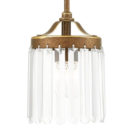 Livex Lighting Ashton 1 Light Mini Pendant with Clear Crystal Diffusers Hand Painted Palacial Bronze
