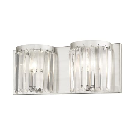 Livex Lighting Ashton 2 Light Vanity Light with Clear Crystal Diffusers Brushed Nickel