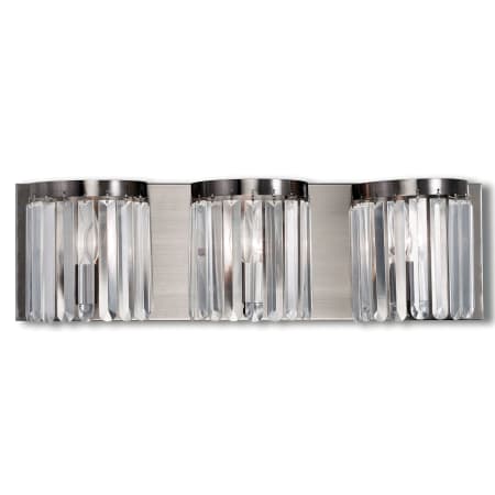 Livex Lighting Ashton 3 Light Vanity Light with Clear Crystal Diffusers Brushed Nickel