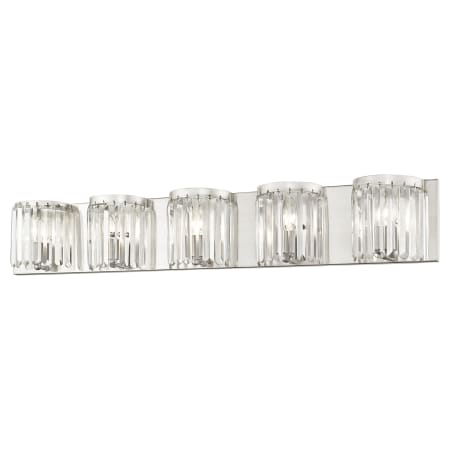 Livex Lighting Ashton 5 Light Vanity Light with Clear Crystal Diffusers Brushed Nickel