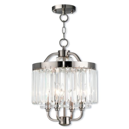 Livex Lighting Ashton 4 Light 13" Wide Chandelier with Clear Crystal Diffusers and Accents Brushed Nickel