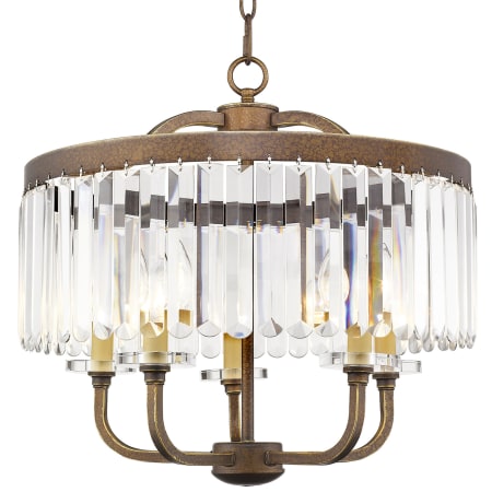 Livex Lighting Ashton 5 Light 20" Wide Chandelier with Clear Crystal Diffusers and Accents Hand Painted Palacial Bronze