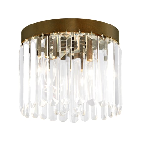 Livex Lighting Ashton 3 Light 11" Wide Single Semi-Flush Ceiling Fixture with Clear Crystal Diffusers Hand Painted Palacial Bronze