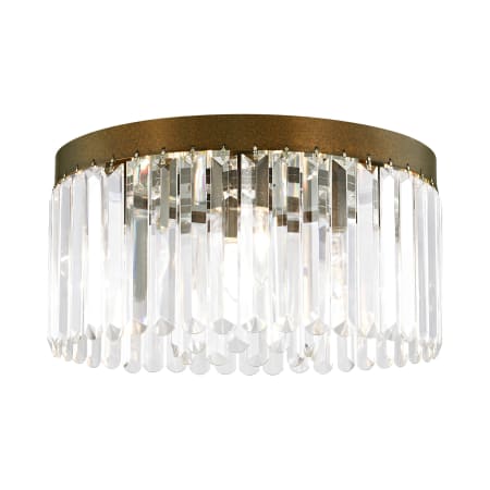 Livex Lighting Ashton 5 Light 17" Wide Single Semi-Flush Ceiling Fixture with Clear Crystal Diffusers Hand Painted Palacial Bronze