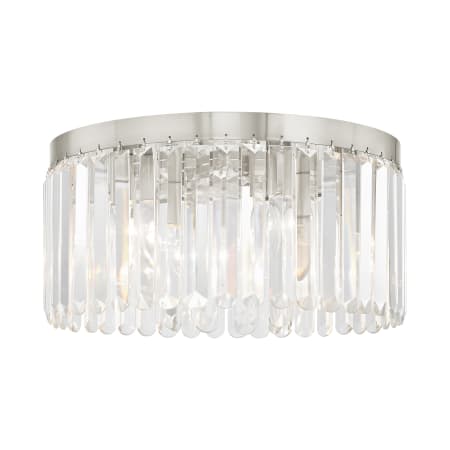 Livex Lighting Ashton 5 Light 17" Wide Single Semi-Flush Ceiling Fixture with Clear Crystal Diffusers Brushed Nickel