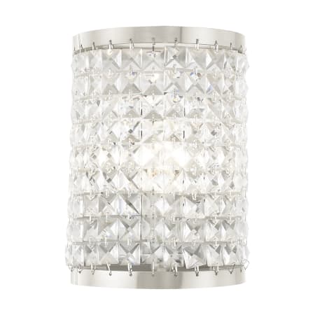 Livex Lighting Grammercy 1 Light ADA Compliant Wall Sconce with Clear Crystal Diffusers Brushed Nickel