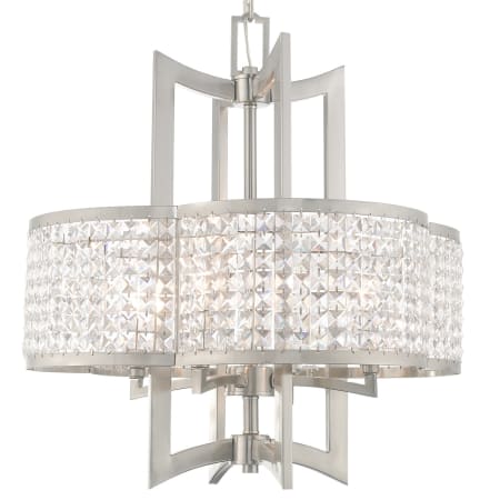 Livex Lighting Grammercy 4 Light 22" Wide Single Chandelier with Clear Crystal Diffusers Brushed Nickel