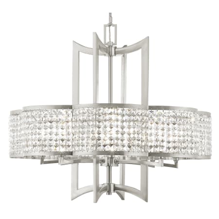 Livex Lighting Grammercy 8 Light 1 Tier Crystal Chandelier Brushed Nickel