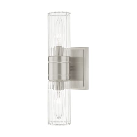 Livex Lighting Midtown 2 Light ADA Compliant Bathroom Sconce Brushed Nickel
