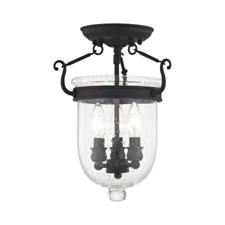 Livex Lighting Jefferson 3 Light Semi-Flush Ceiling Fixture Black