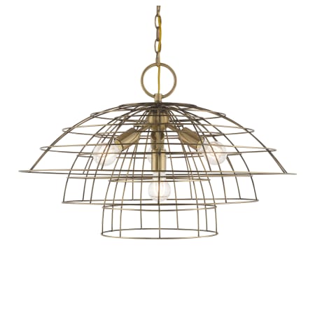 Livex Lighting Brooklyn 4 Light 28" Wide Chandelier Antique Brass