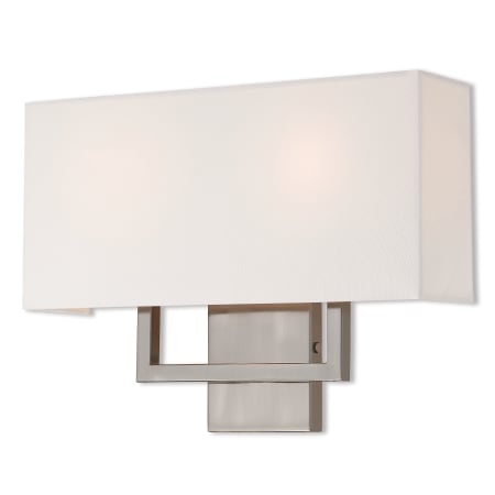 Livex Lighting Pierson 2 Light 12" Tall Wall Sconce with Fabric Shade - ADA Compliant Brushed Nickel