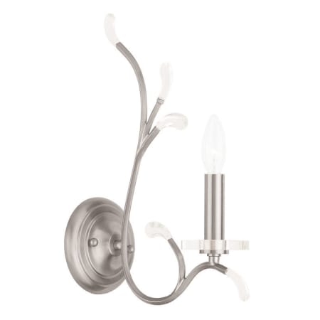 Livex Lighting Serafina 1 Light Candle-Style Sconce Wall Sconce Brushed Nickel