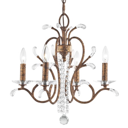 Livex Lighting Serafina 4 Light 1 Tier Crystal Mini Chandelier Hand Applied Venetian Golden Bronze
