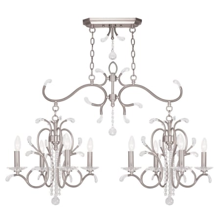 Livex Lighting Serafina 8 Light 1 Tier Crystal Candle Style Chandelier Brushed Nickel