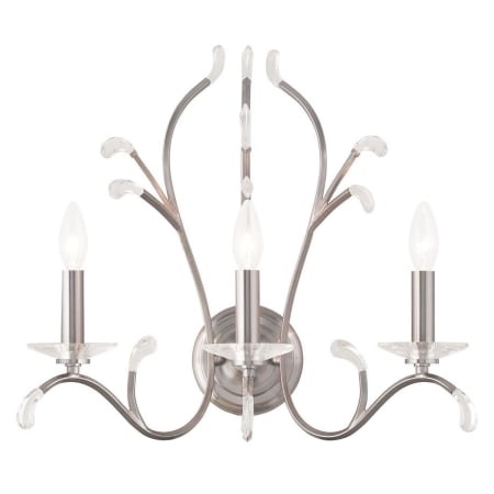 Livex Lighting Serafina 3 Light Candle-Style Sconce Wall Sconce Brushed Nickel