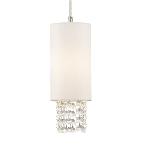 Livex Lighting Carlisle 1 Light Mini Pendant with Crystal Accents Brushed Nickel