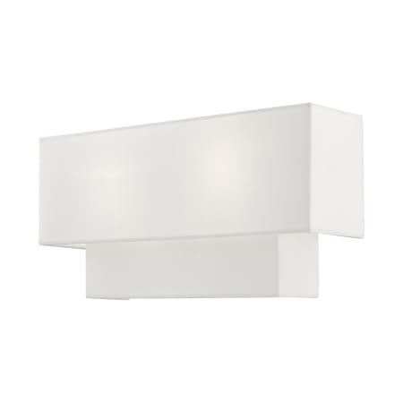 Livex Lighting Claremont 2 Light 8" Tall Wall Sconce with Fabric Shade - ADA Compliant Brushed Nickel