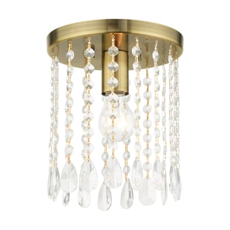 Livex Lighting Elizabeth 8" Wide Flush Mount Ceiling Fixture Antique Brass