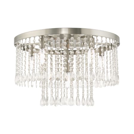 Livex Lighting Elizabeth 6 Light 22" Wide Flush Mount Waterfall Ceiling Fixture Brushed Nickel