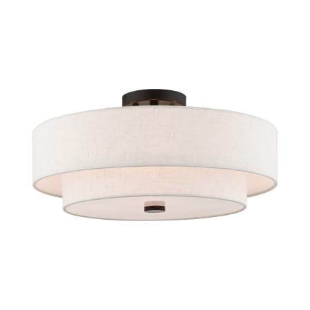 Livex Lighting Meridian 4 Light 18" Wide Flush Mount Drum Ceiling Fixture English Bronze