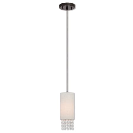 Livex Lighting Carlisle Single Light 4-3/4" Wide Pendant with Fabric Shade English Bronze