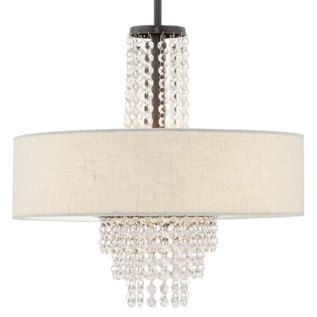 Livex Lighting Carlisle 4 Light 18" Wide Drum Chandelier with Fabric Shade English Bronze