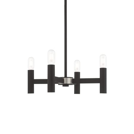 Livex Lighting Copenhagen 4 Light 20" Wide Mini Chandelier Black
