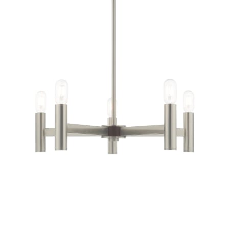 Livex Lighting Copenhagen 5 Light 25" Wide Chandelier Brushed Nickel