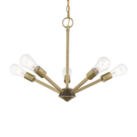 Livex Lighting Prague 5 Light 20" Wide Mini Chandelier Antique Brass