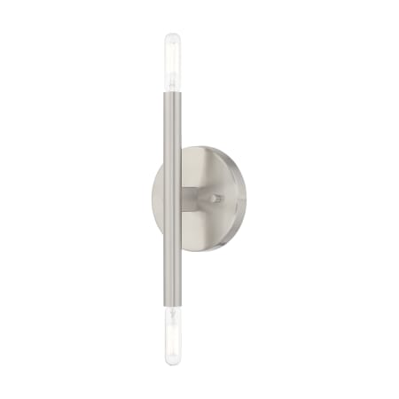 Livex Lighting Copenhagen 2 Light 10" Tall Wall Sconce Brushed Nickel