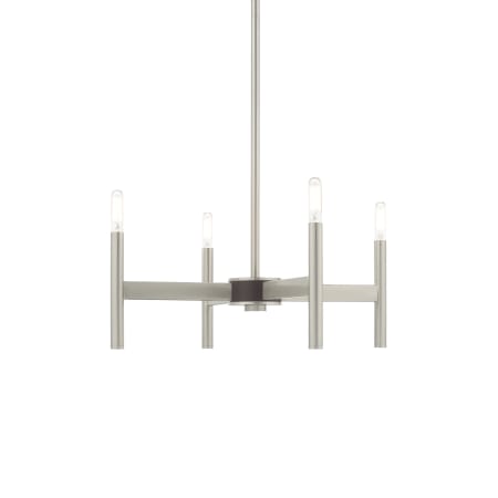 Livex Lighting Copenhagen 4 Light 20" Wide Mini Chandelier / Semi-Flush Ceiling Fixture Brushed Nickel